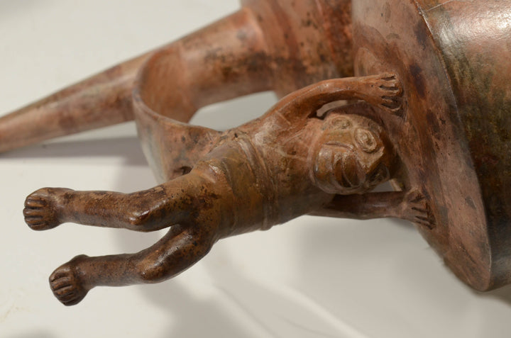 Lambayeque Double Lobed Acrobat Pottery Stirrup Vessel