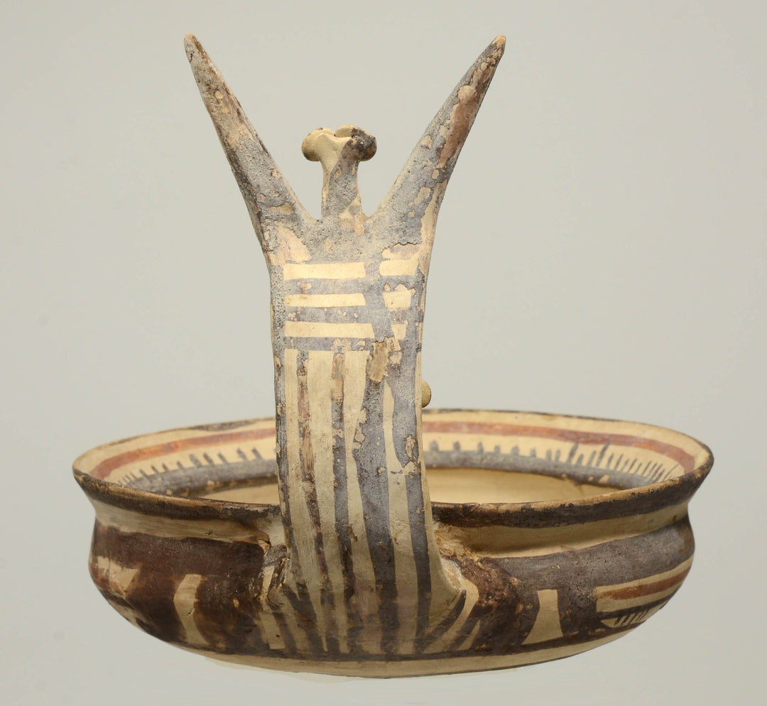 Daunian Pottery Kyathos with Creature on Handle