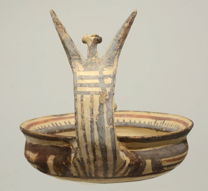 Daunian Pottery Kyathos with Creature on Handle