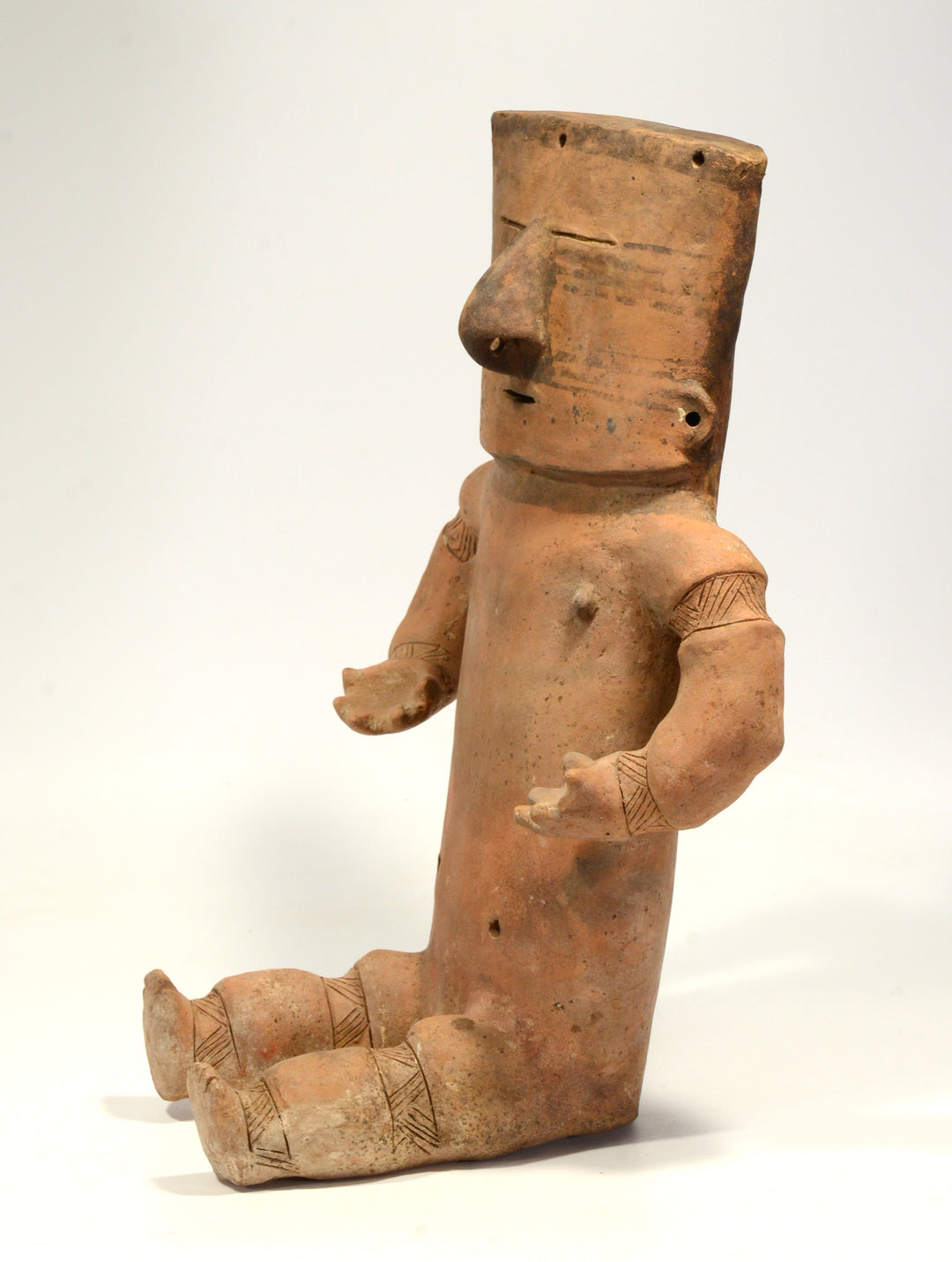 Large Quimbaya Pottery Seated Female Retablo