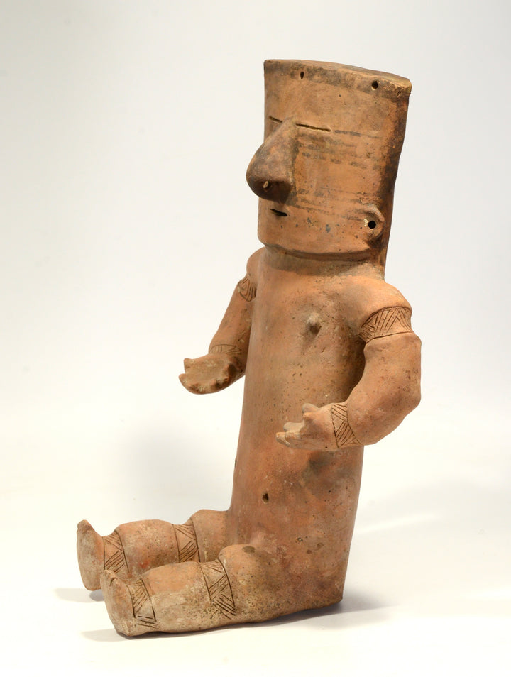 Large Quimbaya Pottery Seated Female Retablo