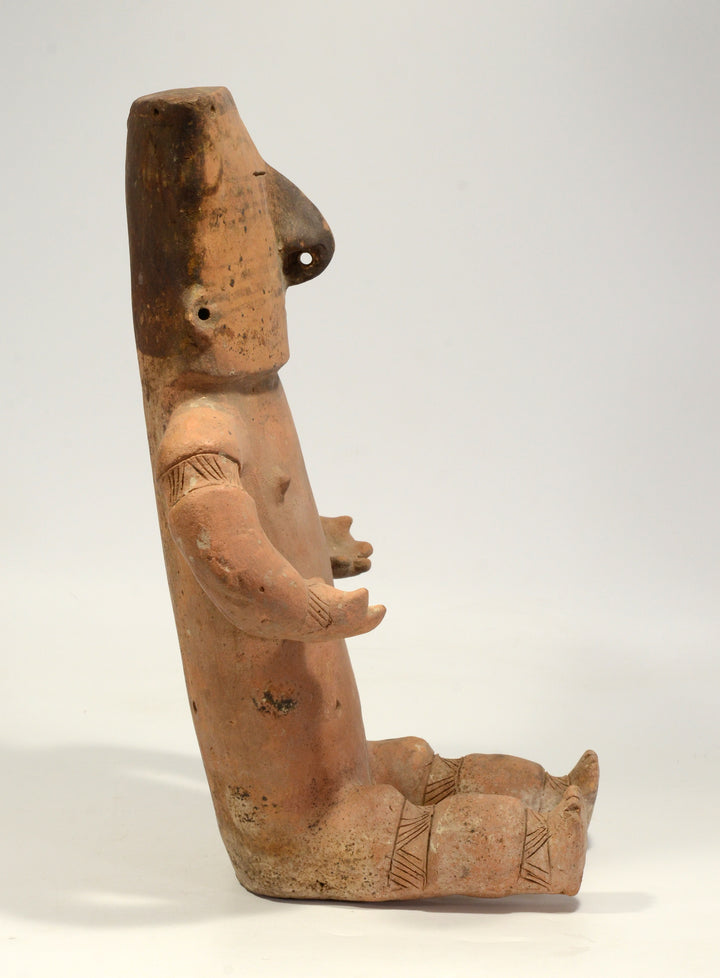 Large Quimbaya Pottery Seated Female Retablo