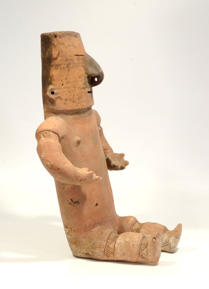 Large Quimbaya Pottery Seated Female Retablo