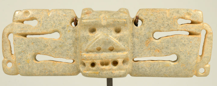 Costa Rican Green Jade Stone Bat Wing Pecotral