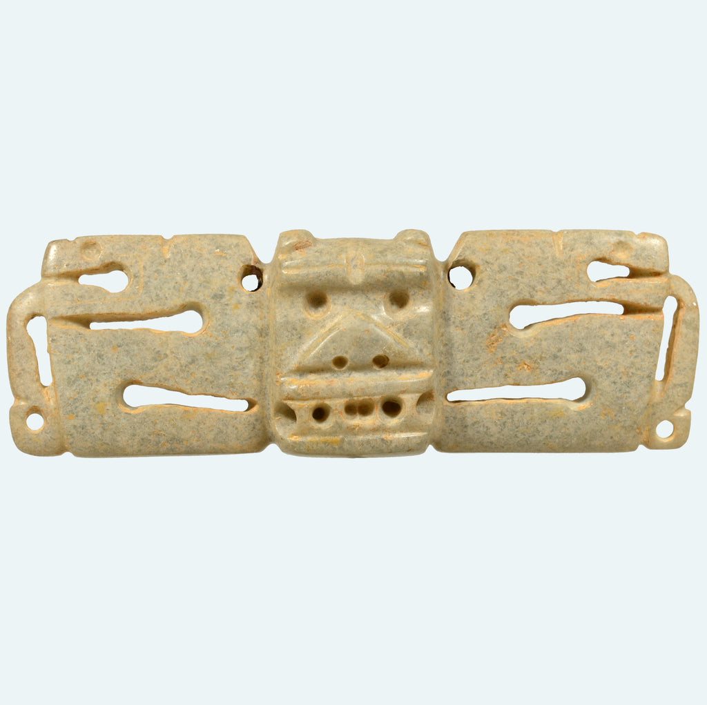 Costa Rican Green Jade Stone Bat Wing Pecotral