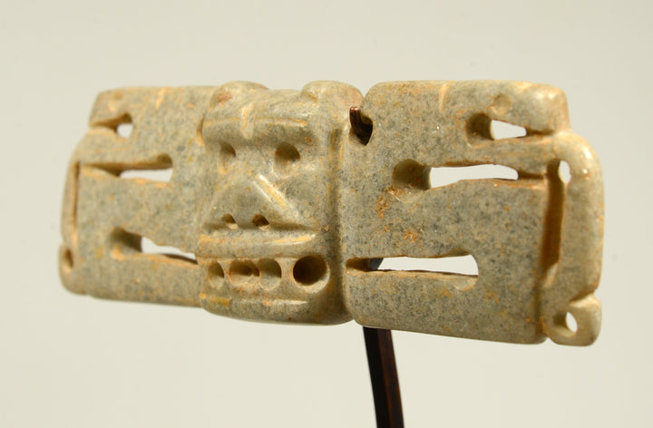 Costa Rican Green Jade Stone Bat Wing Pecotral