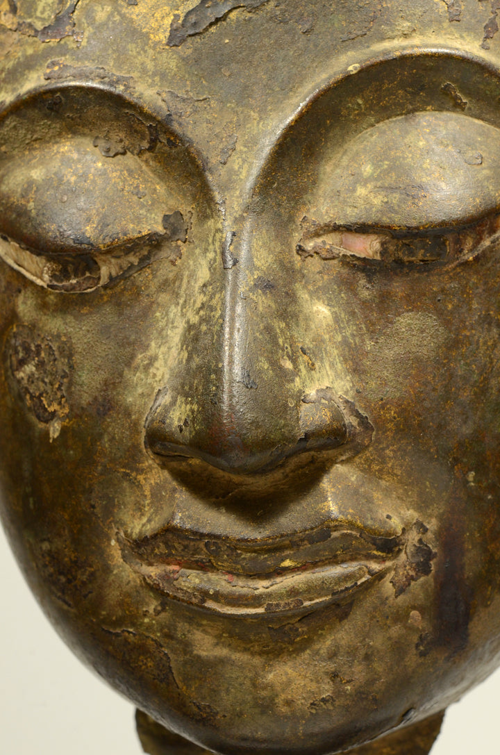Thai Ayuthia Bronze Head of Buddha