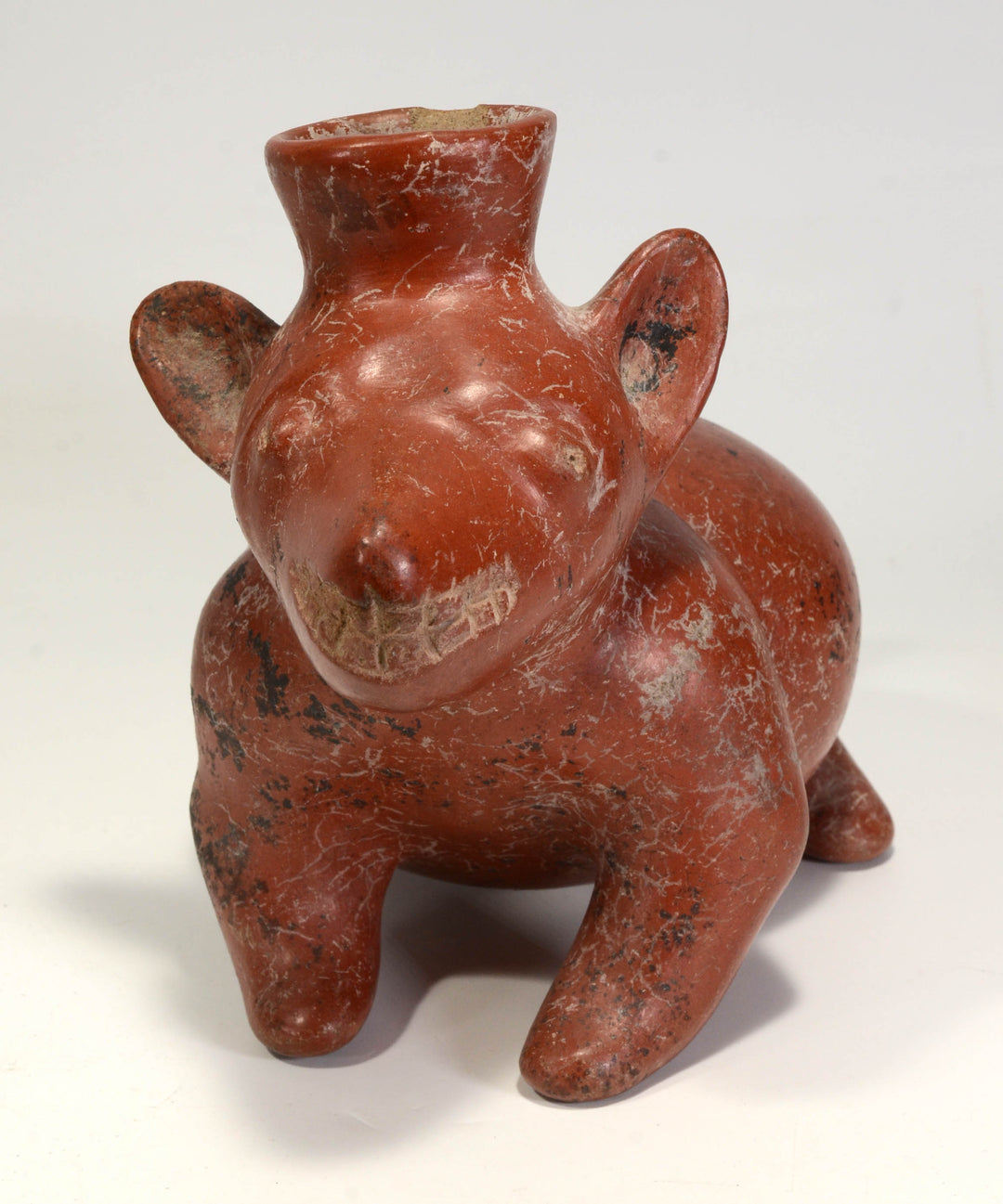 Colima Pottery Seated Dog Vessel