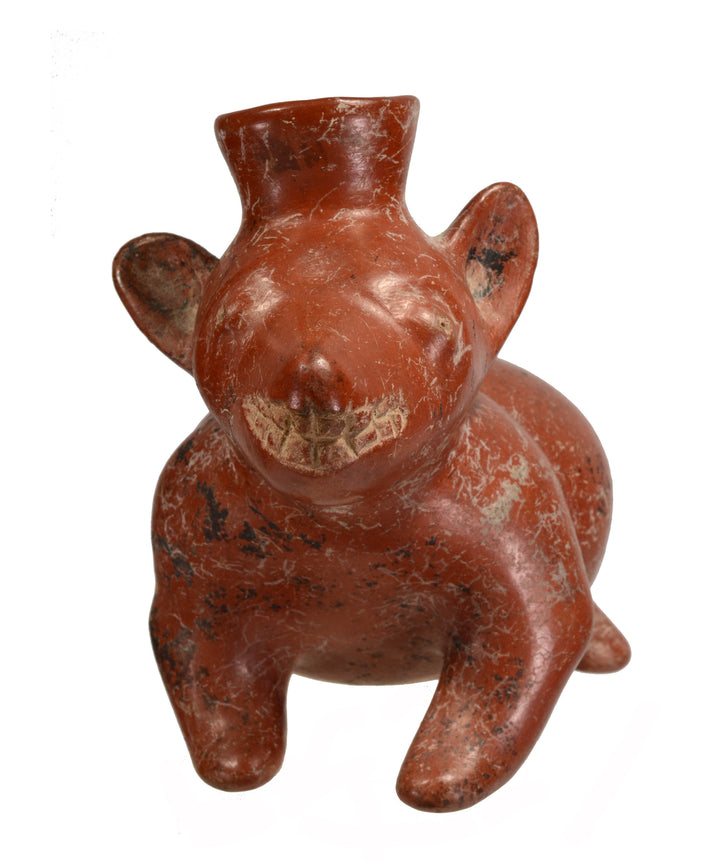 Colima Pottery Seated Dog Vessel
