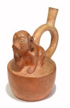 Moche  Finely Painted Monkey Stirrup Vessel