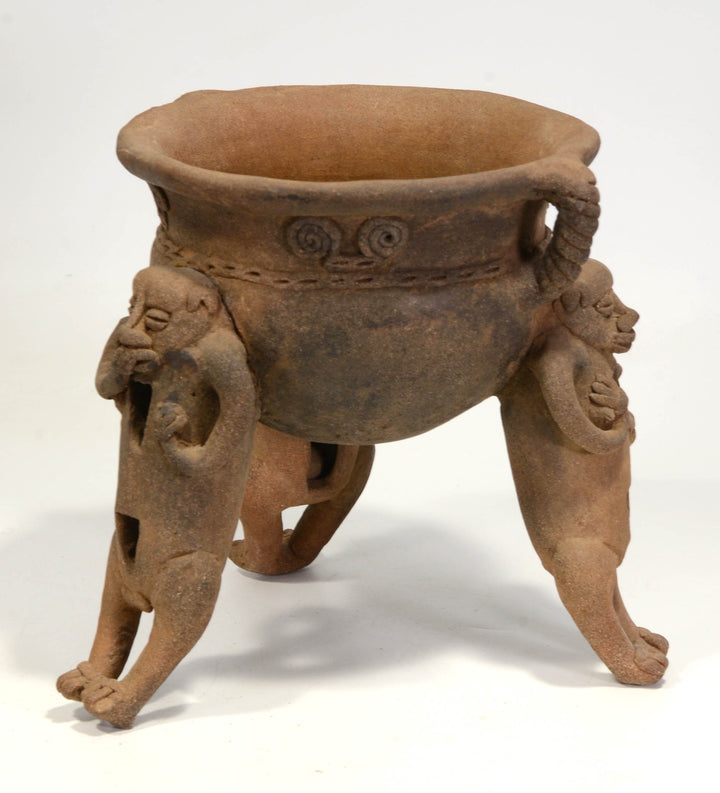Pre-Columbian Chiriqui Pottery Tripod Vessel with Monkey Legs