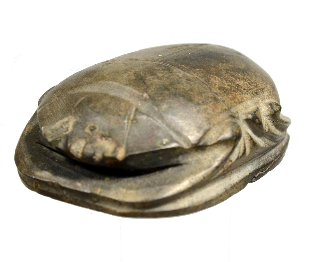 Ancient Egyptian Green Schist Stone Heart Scarab