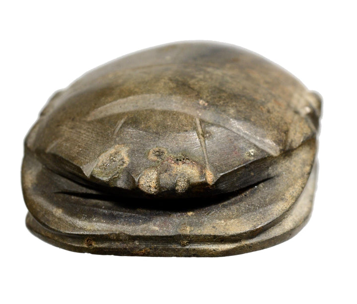 Ancient Egyptian Green Schist Stone Heart Scarab