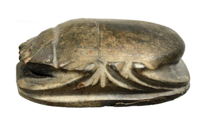 Ancient Egyptian Green Schist Stone Heart Scarab