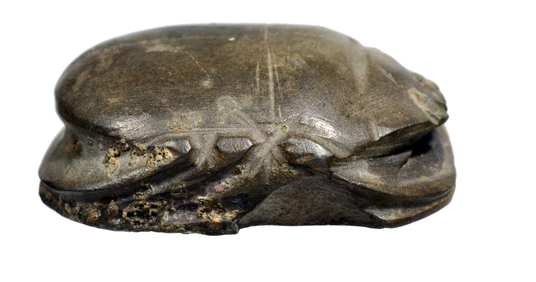 Ancient Egyptian Green Schist Stone Heart Scarab