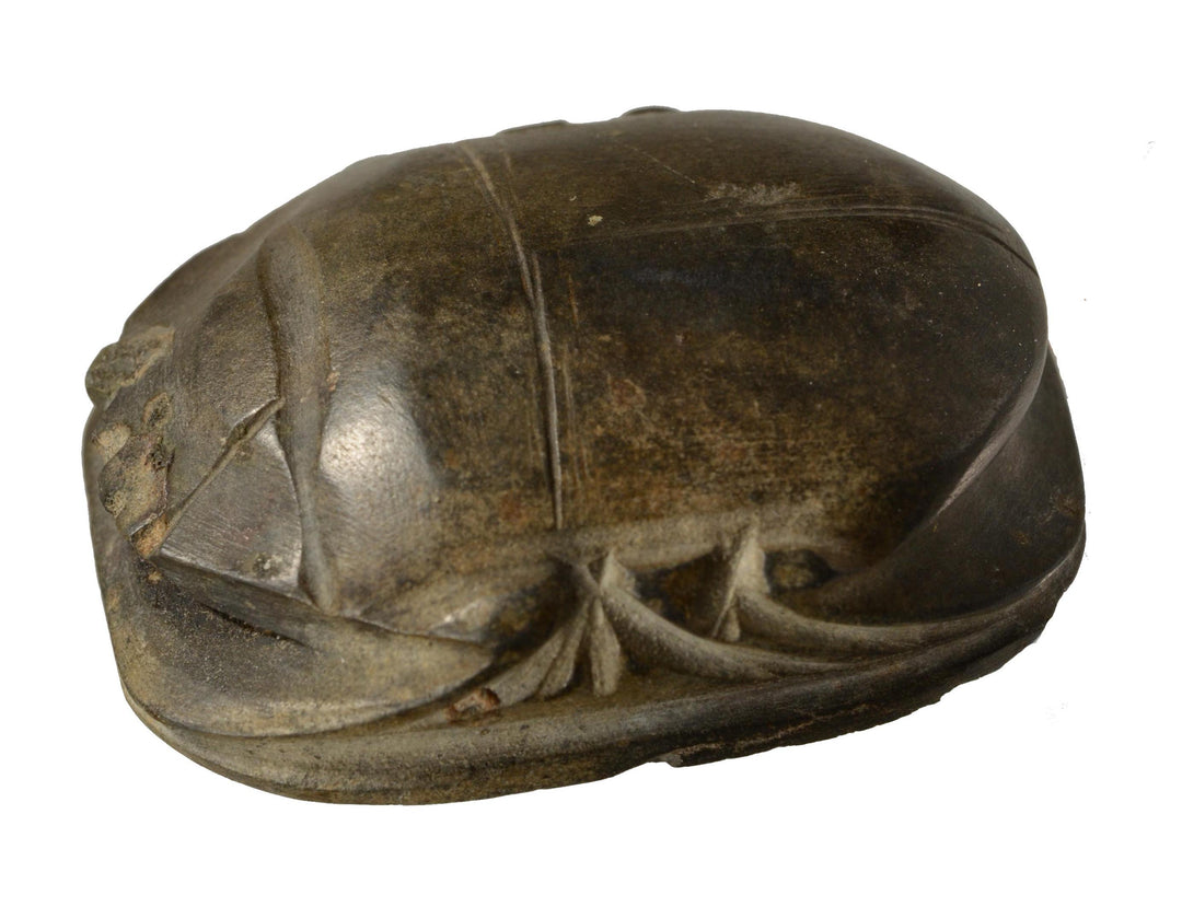 Ancient Egyptian Green Schist Stone Heart Scarab