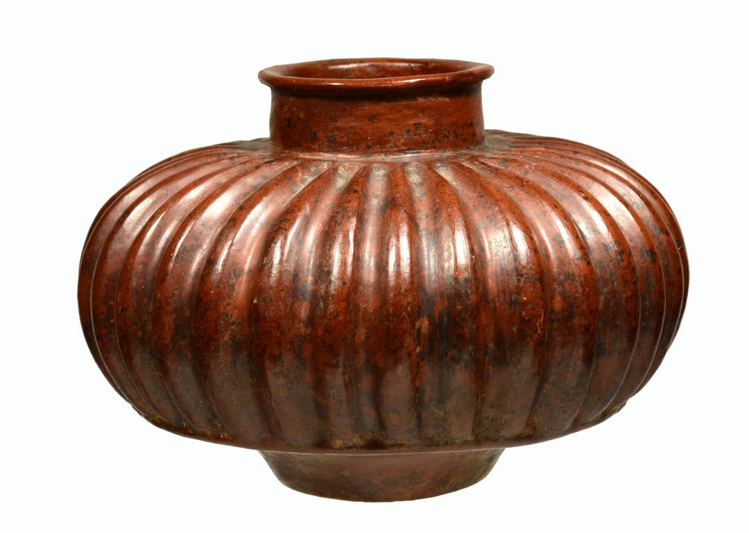 Choice Pre-Columbian Colima Pottery Ribbed Vessel