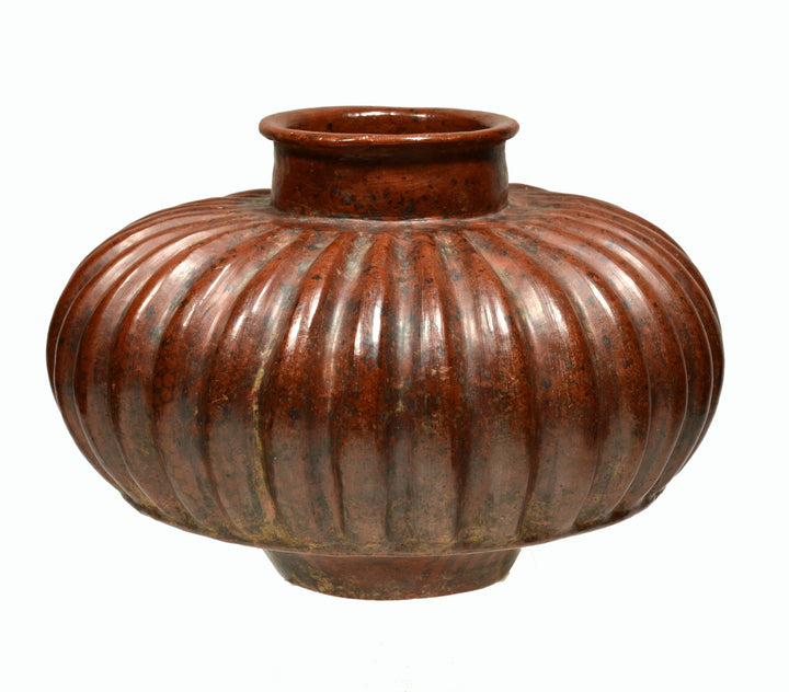 Choice Pre-Columbian Colima Pottery Ribbed Vessel