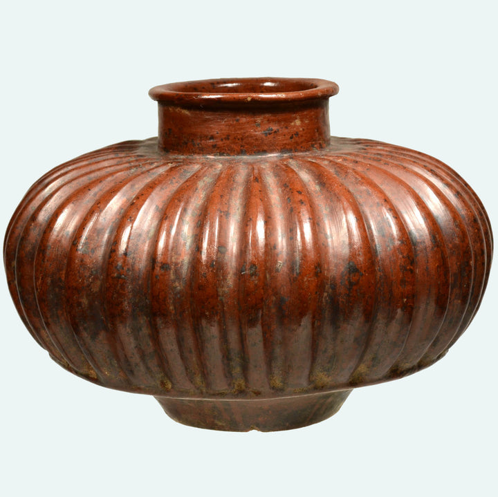 Choice Pre-Columbian Colima Pottery Ribbed Vessel