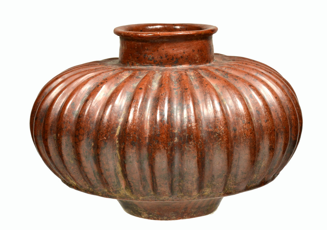 Choice Pre-Columbian Colima Pottery Ribbed Vessel