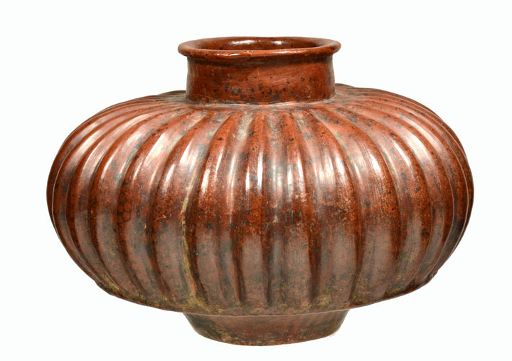 Choice Pre-Columbian Colima Pottery Ribbed Vessel