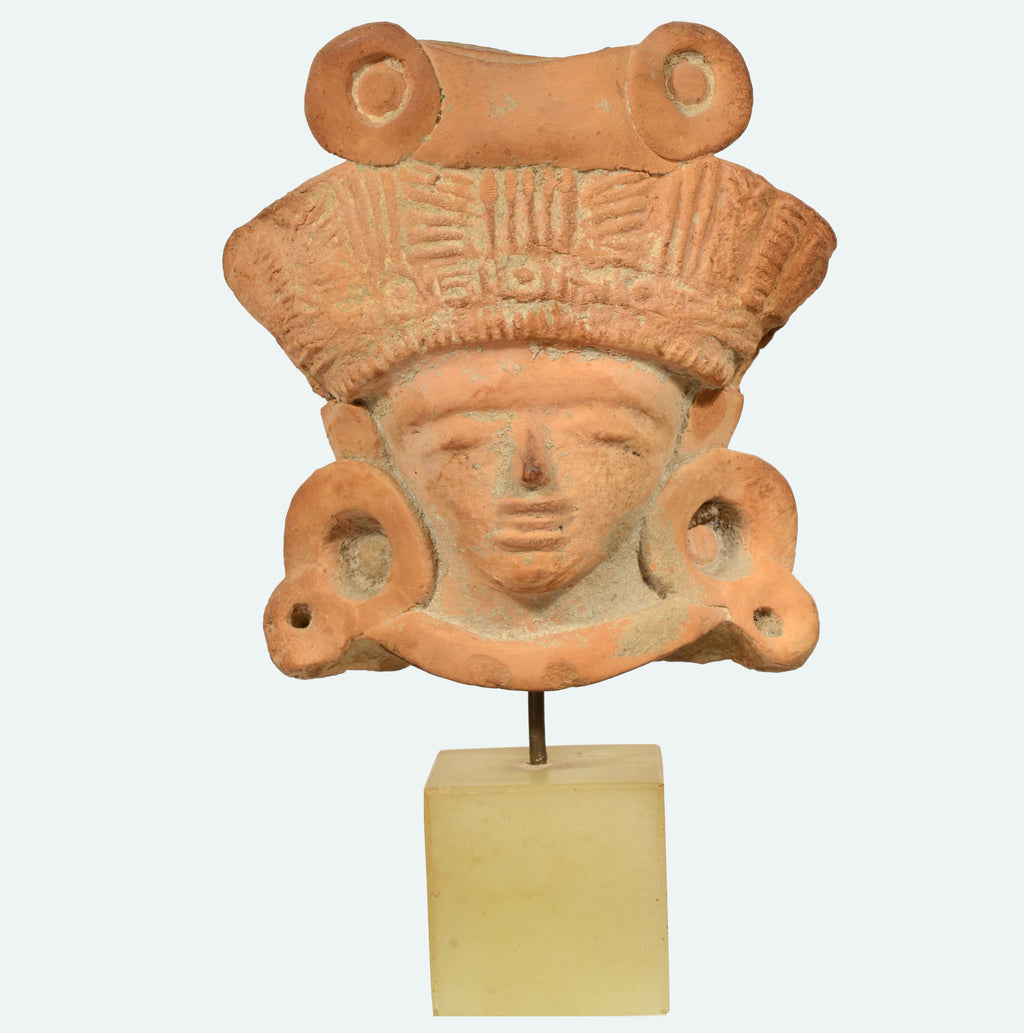 Pre-Columbian Huastec Pottery Head of a Dignitary