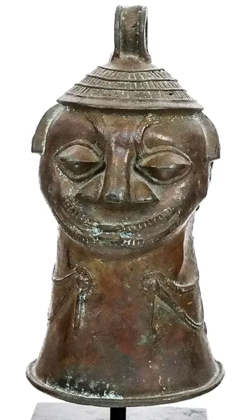 Yoruba Anthropomorphic Bronze Bell