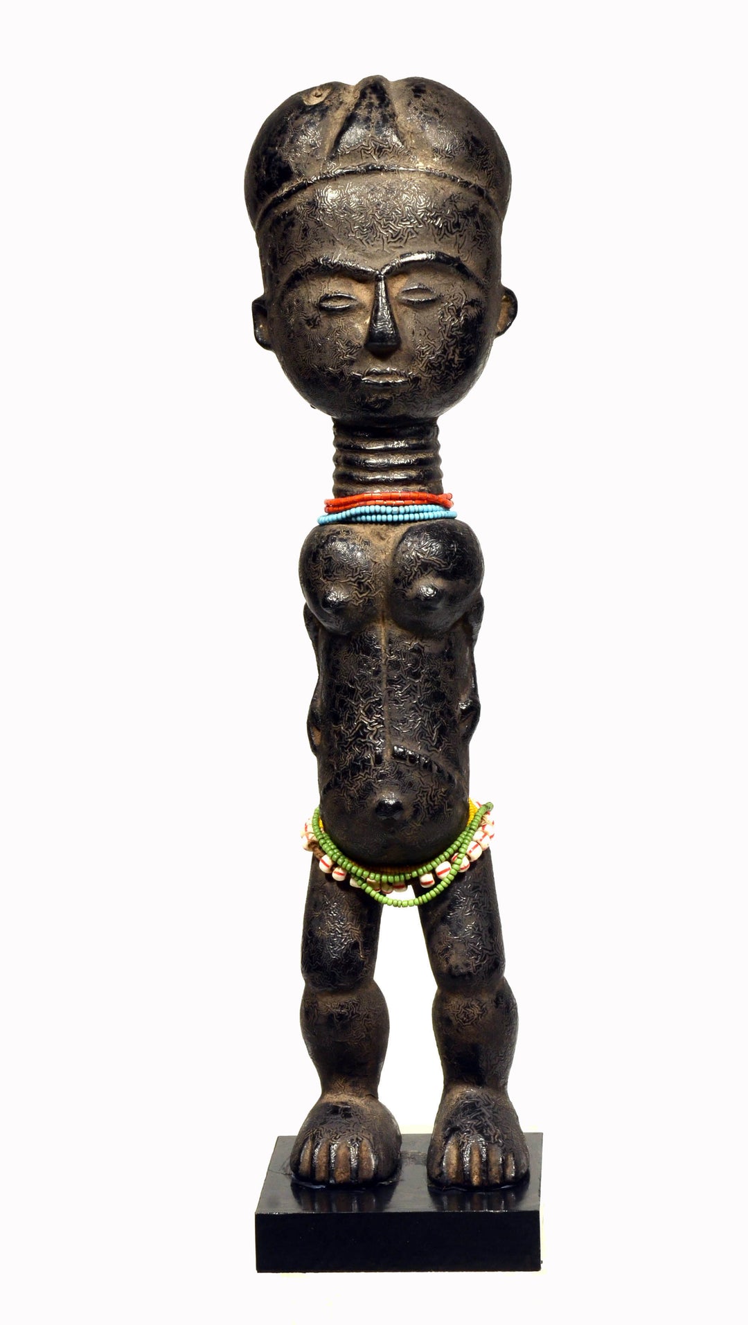 Baule Wood Carved Standing Female
