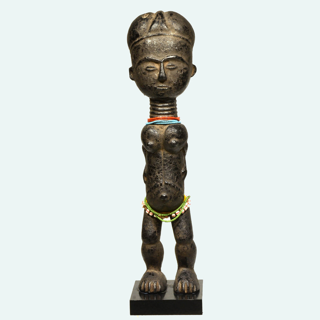 Baule Wood Carved Standing Female