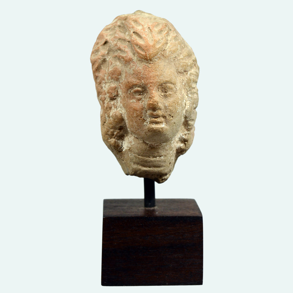 Ancient Greek Tanagra Terracotta Female Head