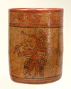 Pre-Columbian Mayan Polychrome Decorated Cylinder Vessel