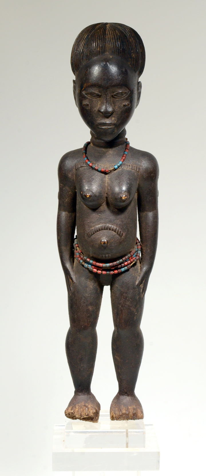 Baule Wood Carved Standing Female Figure blolo bla