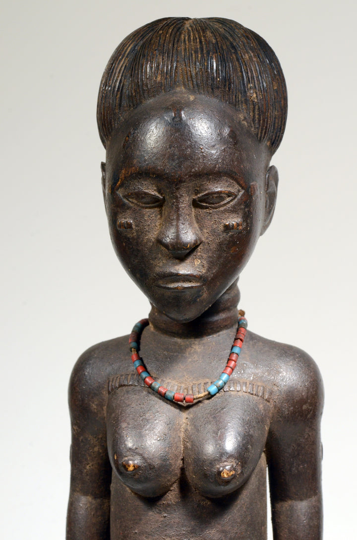Baule Wood Carved Standing Female Figure blolo bla