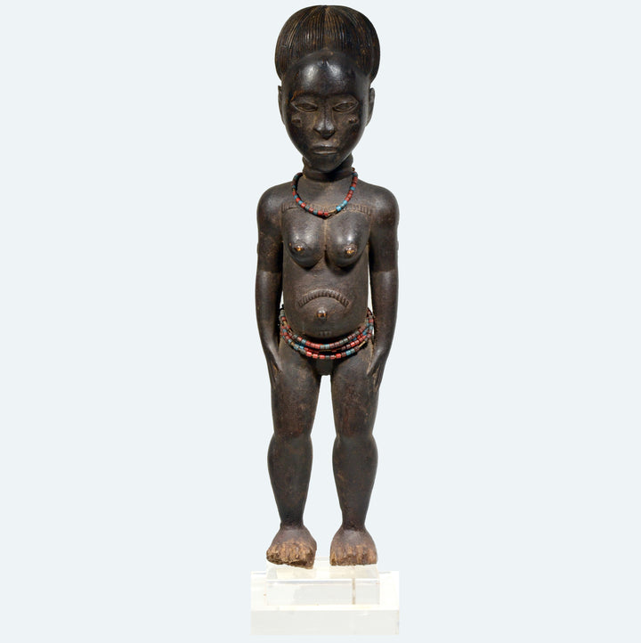 Baule Wood Carved Standing Female Figure blolo bla