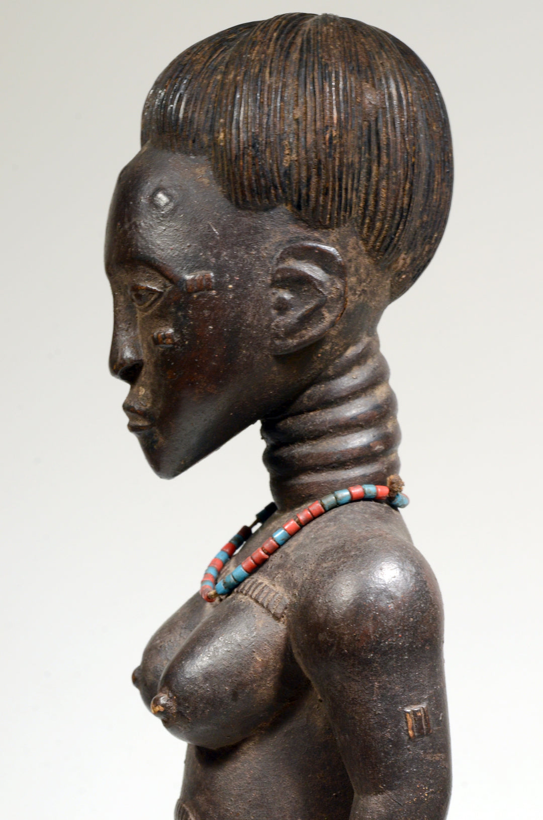 Baule Wood Carved Standing Female Figure blolo bla