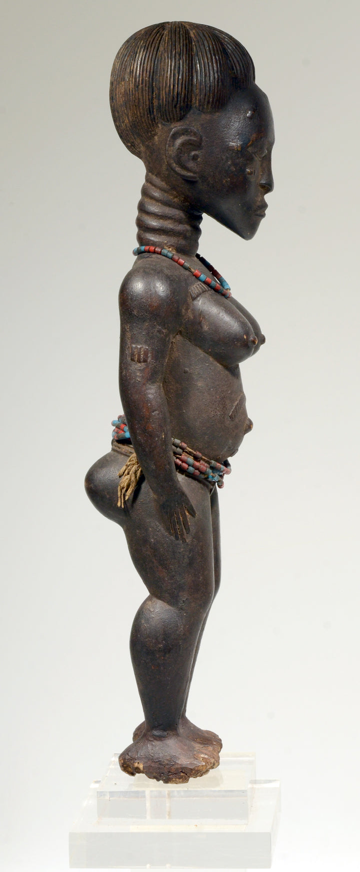 Baule Wood Carved Standing Female Figure blolo bla