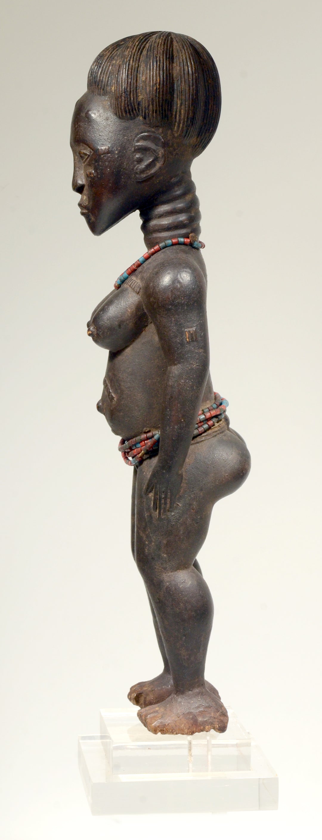 Baule Wood Carved Standing Female Figure blolo bla