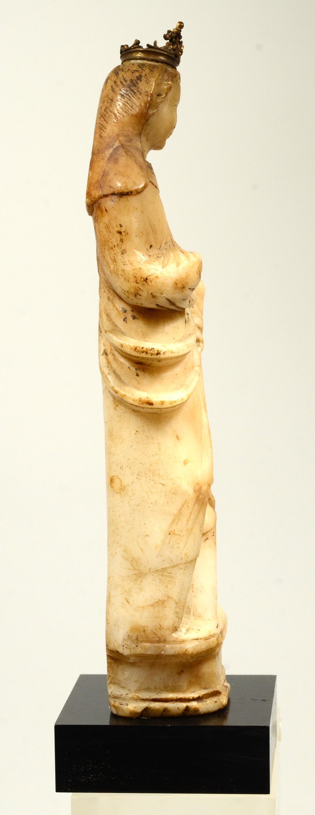 Late Gothic Alabaster Standing Draped Madonna