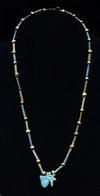 Ancient Egyptian Faience Beaded Strand with Wedjat Eye Amulet