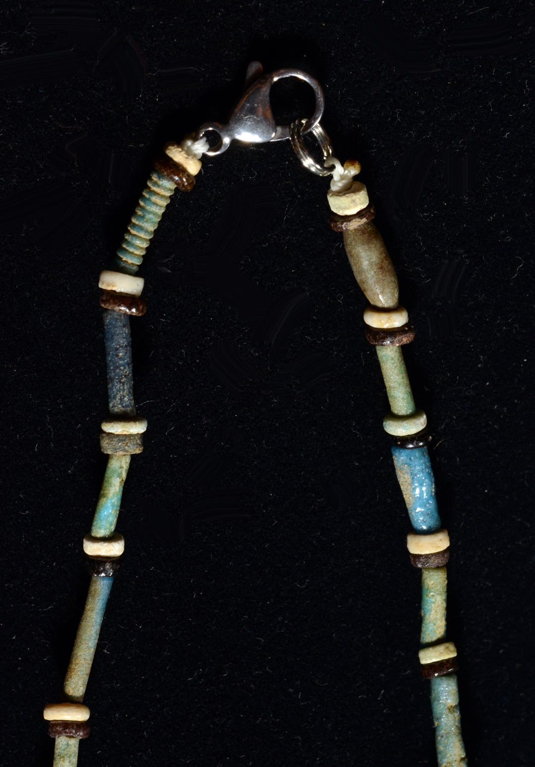 Ancient Egyptian Faience Beaded Strand with Wedjat Eye Amulet