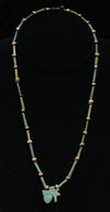 Ancient Egyptian Faience Beaded Strand with Wedjat Eye Amulet
