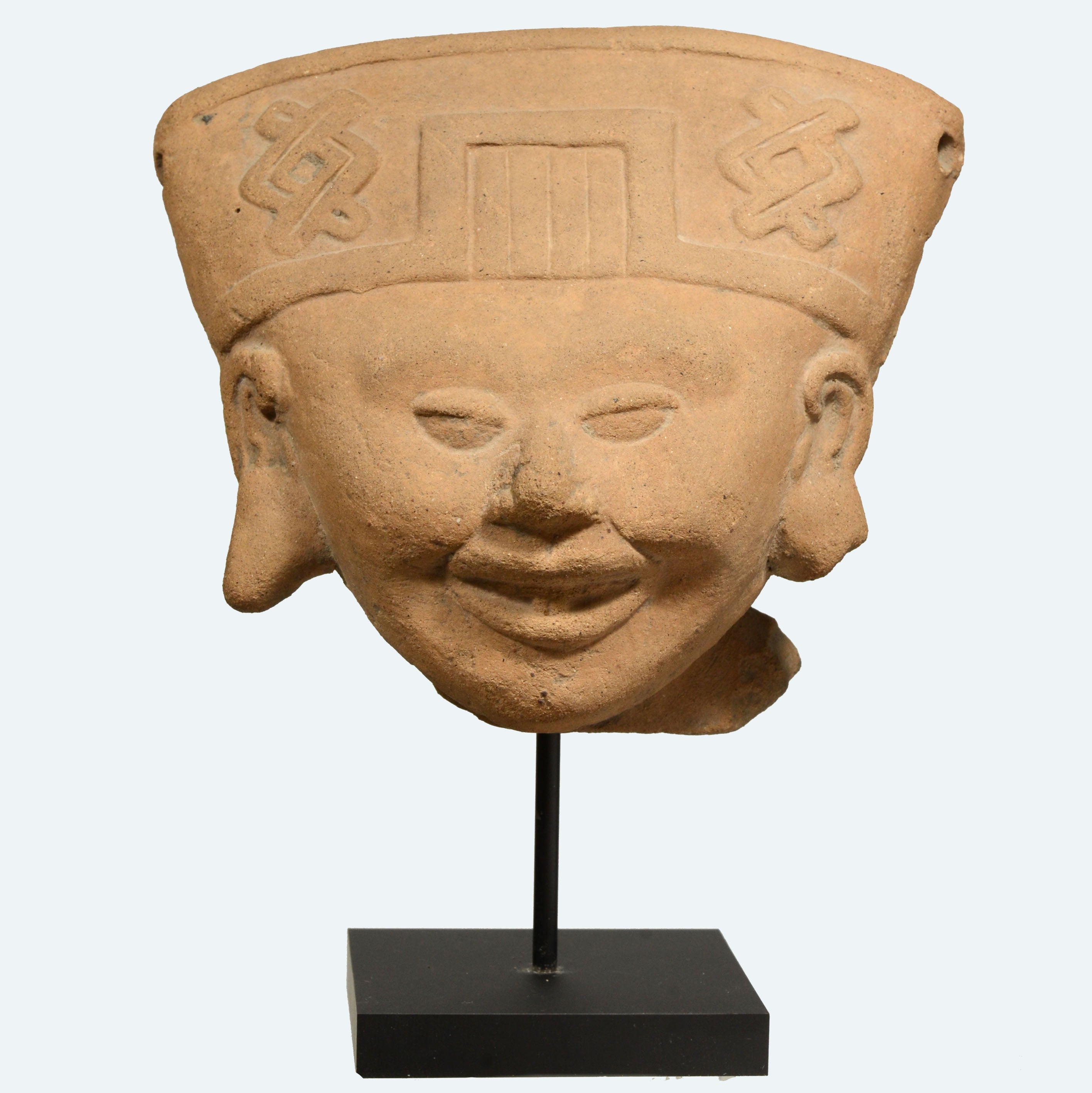 Pre-Columbian Veracruz Smiling Pottery Sonriente Head – Art for