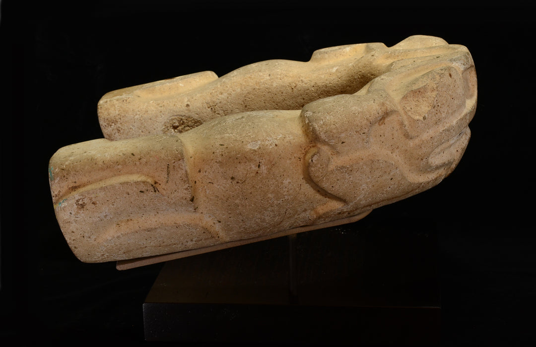 Fine Pre Columbian Veracruz Toad Effigy Stone Yoke