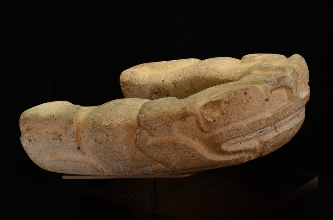 Fine Pre Columbian Veracruz Toad Effigy Stone Yoke