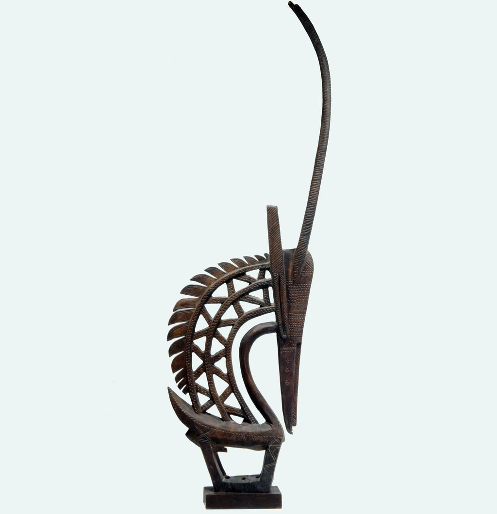 African Bamana Wood Tyiwara  Chi Wara Antelope Figure