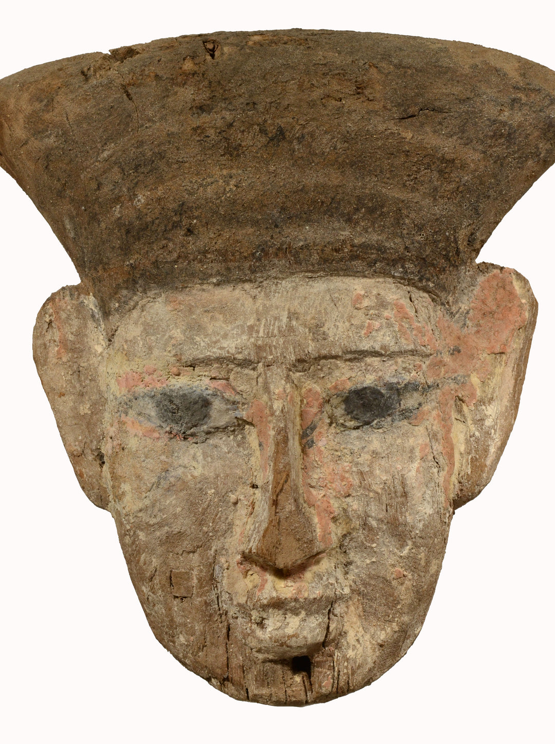 Ancient Egyptian Wood Carved Sarcophagus Mask