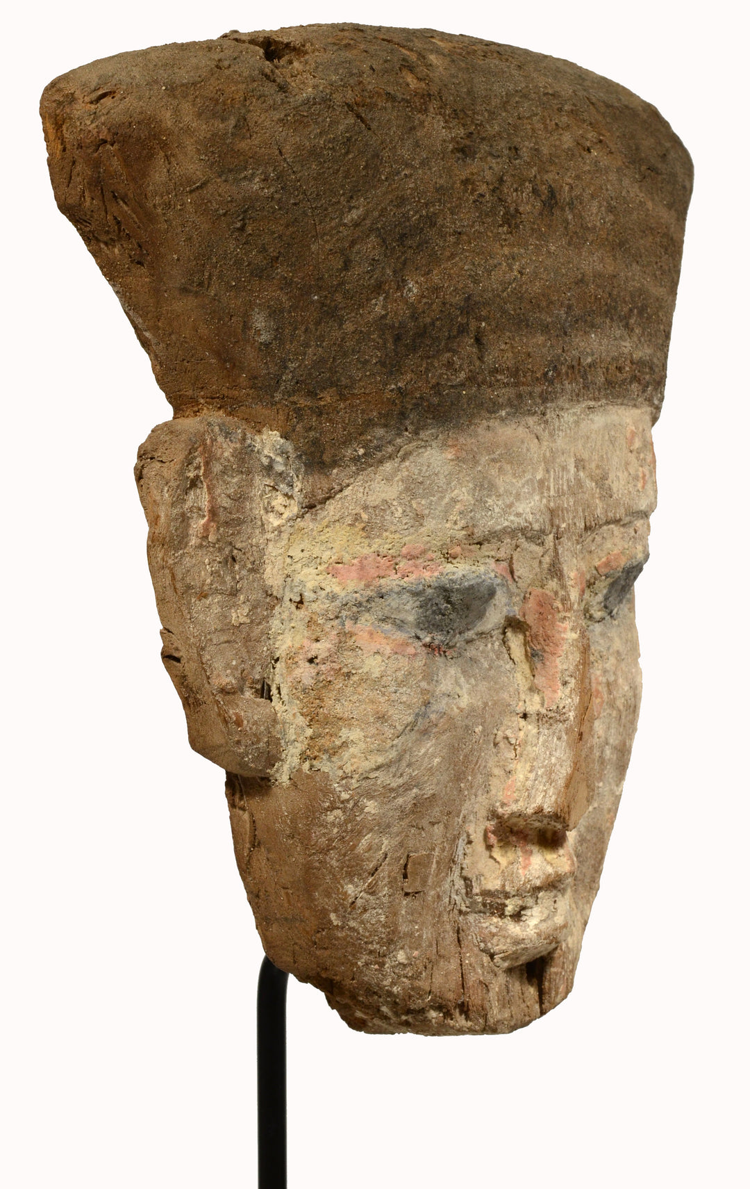 Ancient Egyptian Wood Carved Sarcophagus Mask