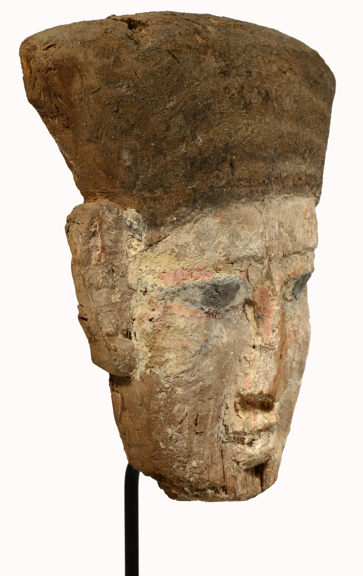 Ancient Egyptian Wood Carved Sarcophagus Mask