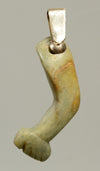 Olmec Heirloom Green Jade Arm Pendant in Gold Mount