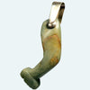 Olmec Heirloom Green Jade Arm Pendant in Gold Mount
